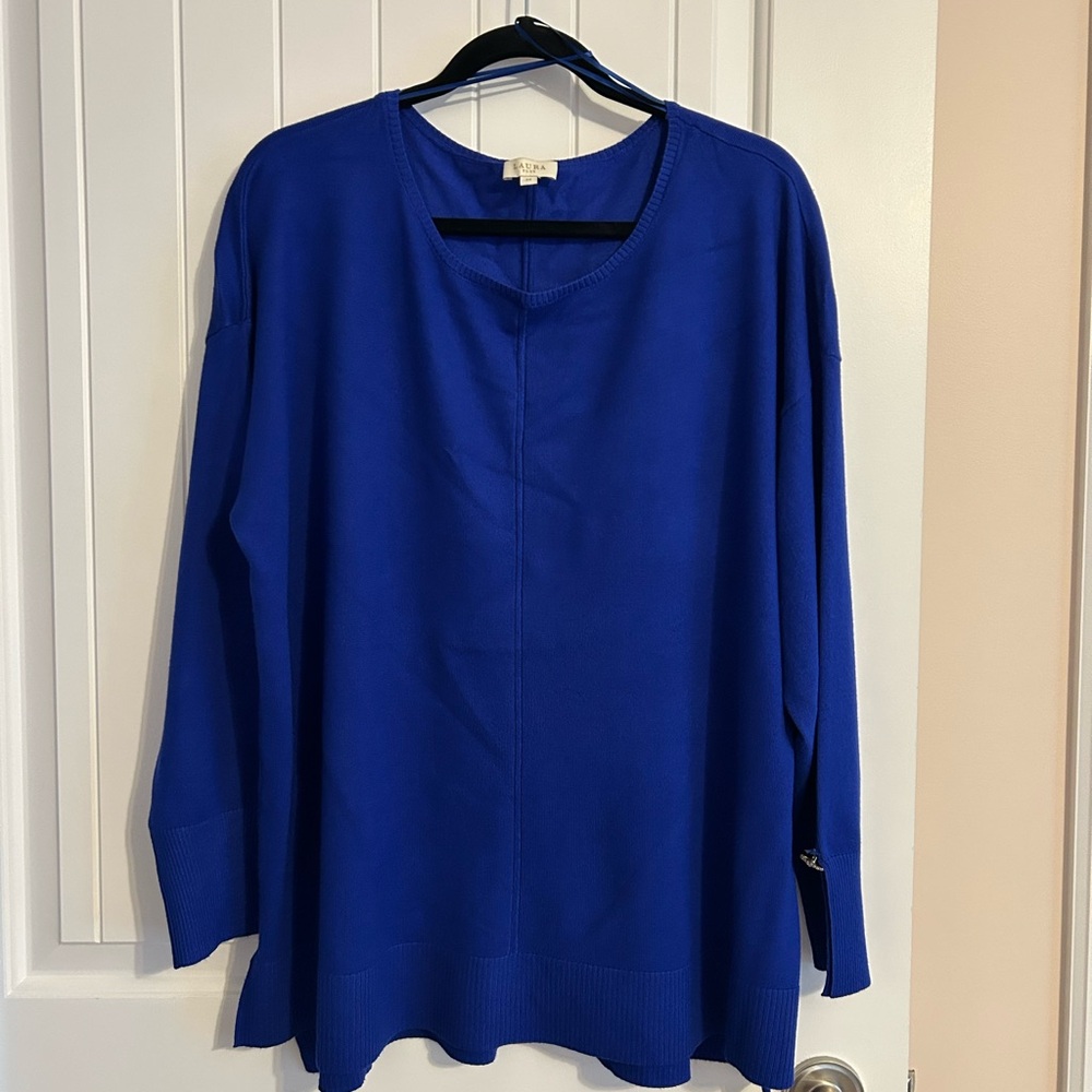 Vibrant Blue Long Sleeve Women's Sweater